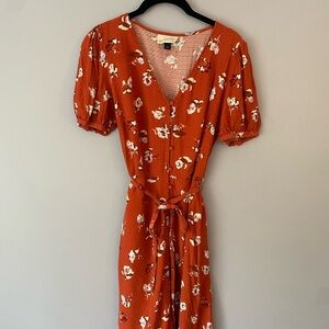 Universal Thread Orange Floral Midi Dress